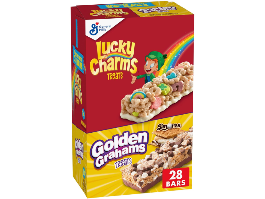 Lucky Charms and Golden Grahams 28-Count Breakfast Bars Box