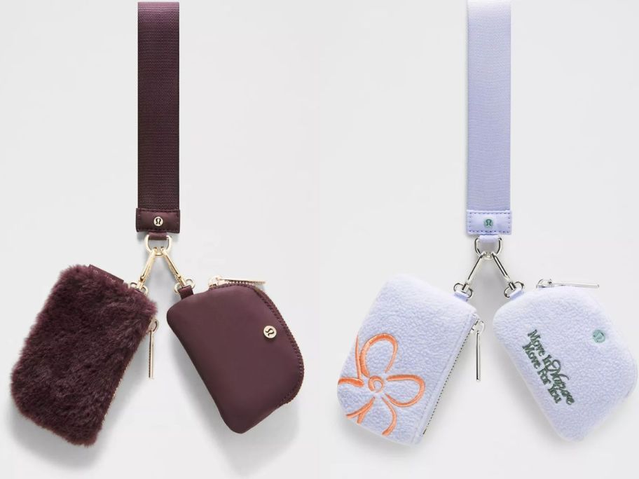 Stock images of two lululemon dual pouch wristlets
