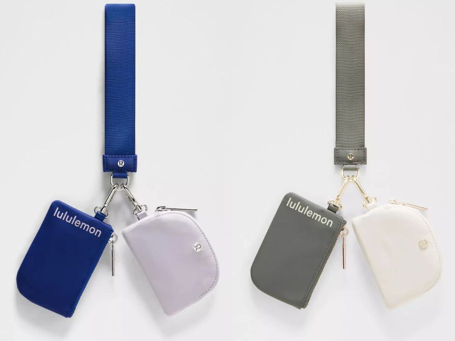 Stock images of two lululemon dual pouch wristlets