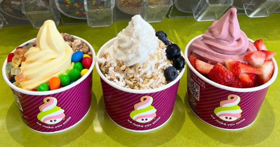 3 Cups of Menchie's Frozen Yogurt