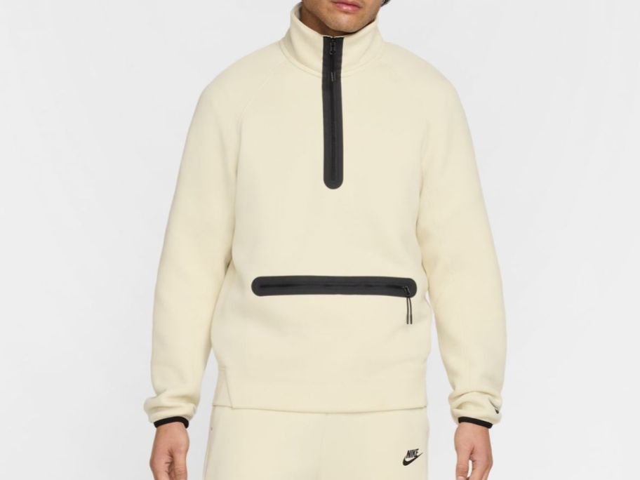 Nike Men's Sportswear Club Brushed-Back 12 Zip Pullover Sweatshirt