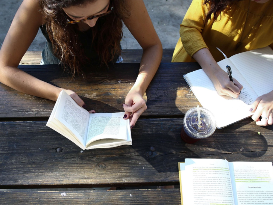 Readers studying The Bible Recap