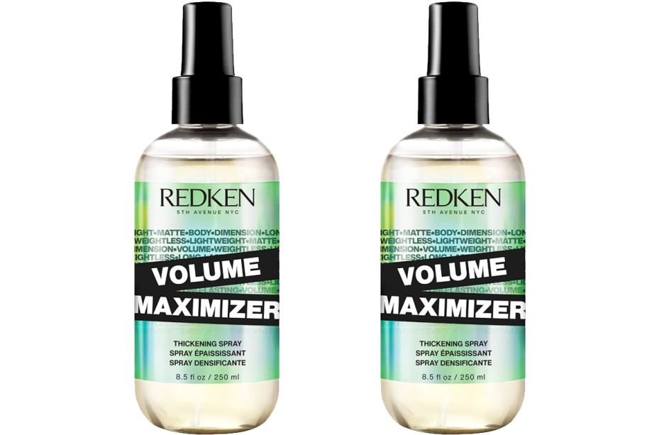 two bottles of Redken Volume Maximizer Thickening Spray