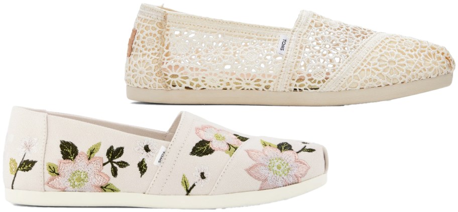 floral embroidery and crochet sneakers