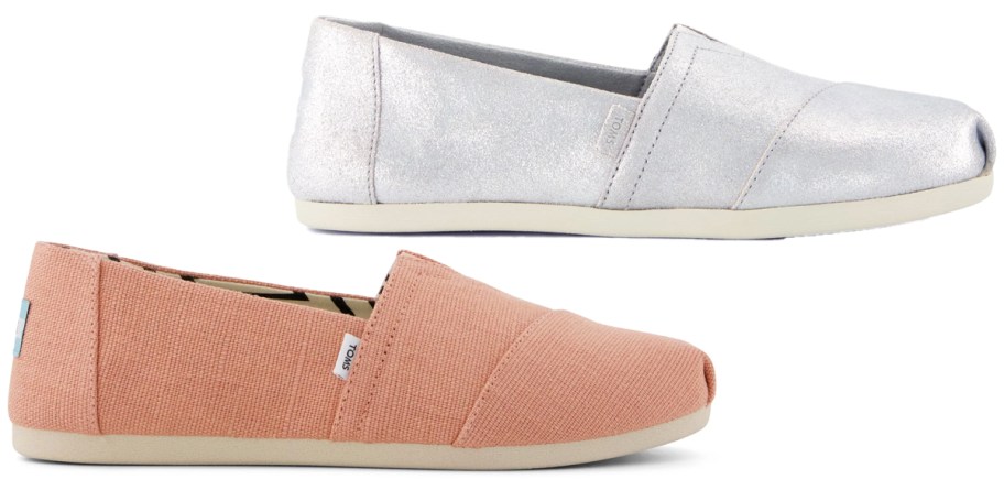 pink and silver canvas sneakers