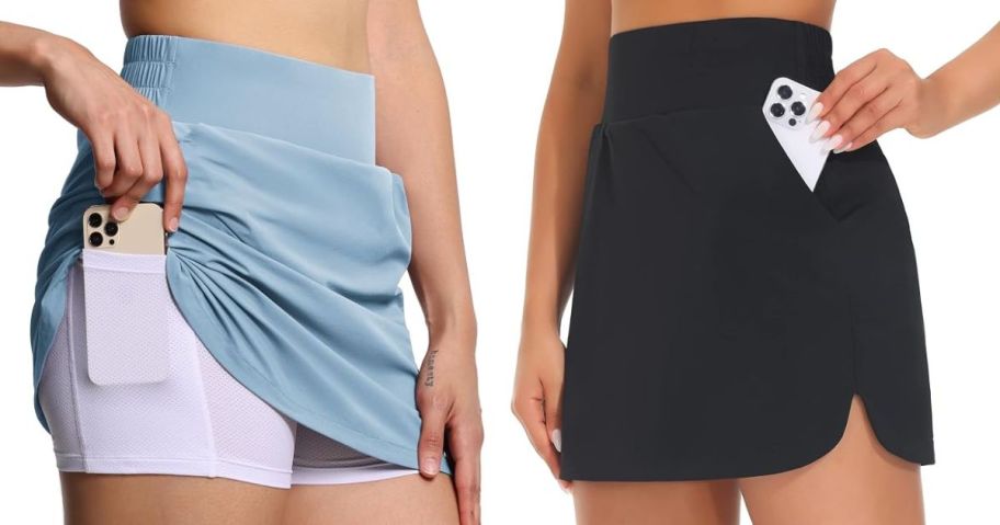 stock images of two women wearing The Gym People Athletic Skorts
