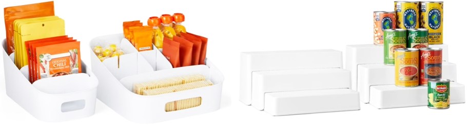 two pantry organizer sets