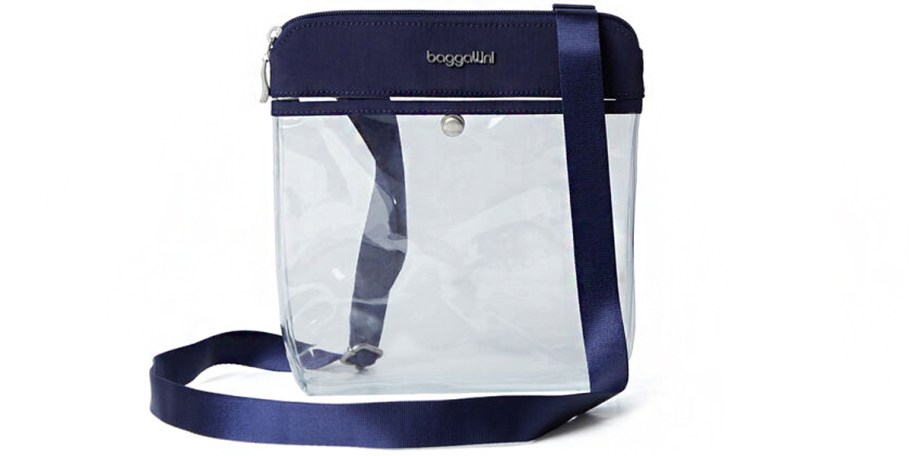 clear and blue baggallini crossbody bag