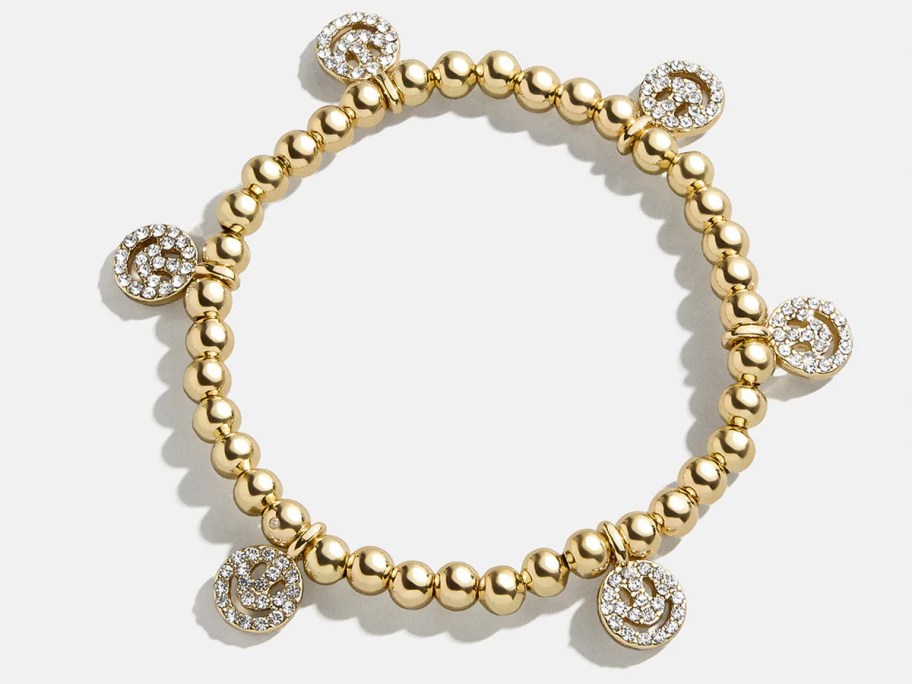 gold smiley face bracelet 
