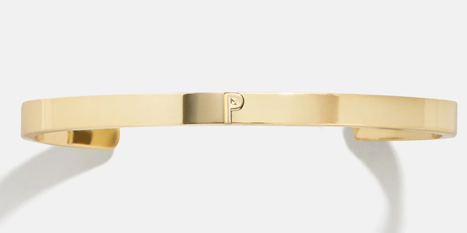 P Gold Initial Cuff Bracelet 