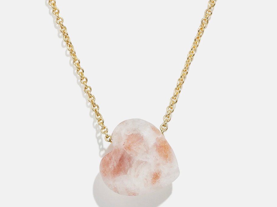 pink jade heart necklace 