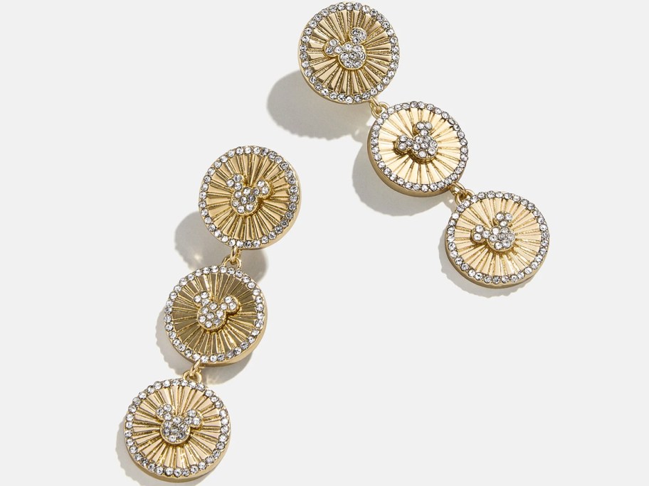 gold circle mickey mouse earrings
