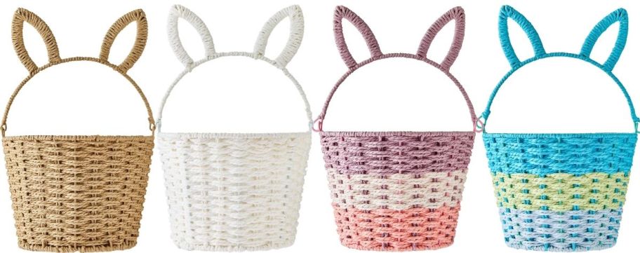 bunny ears woven paper easter baskets