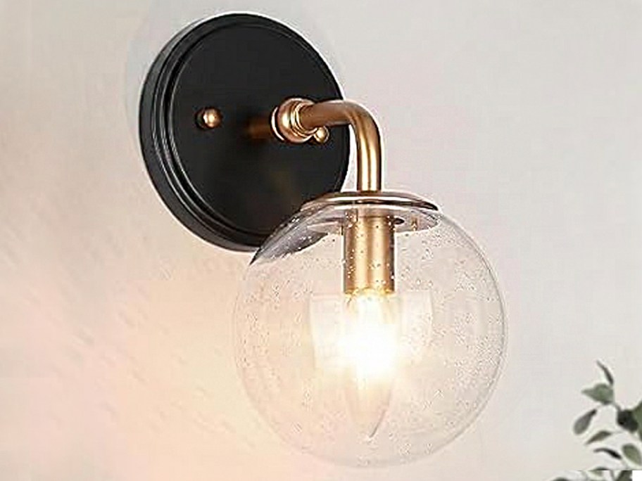 black wall scone light 