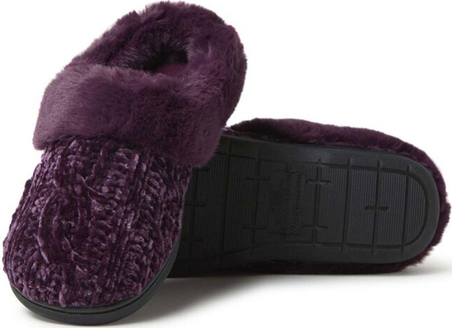 pair of purple clogs