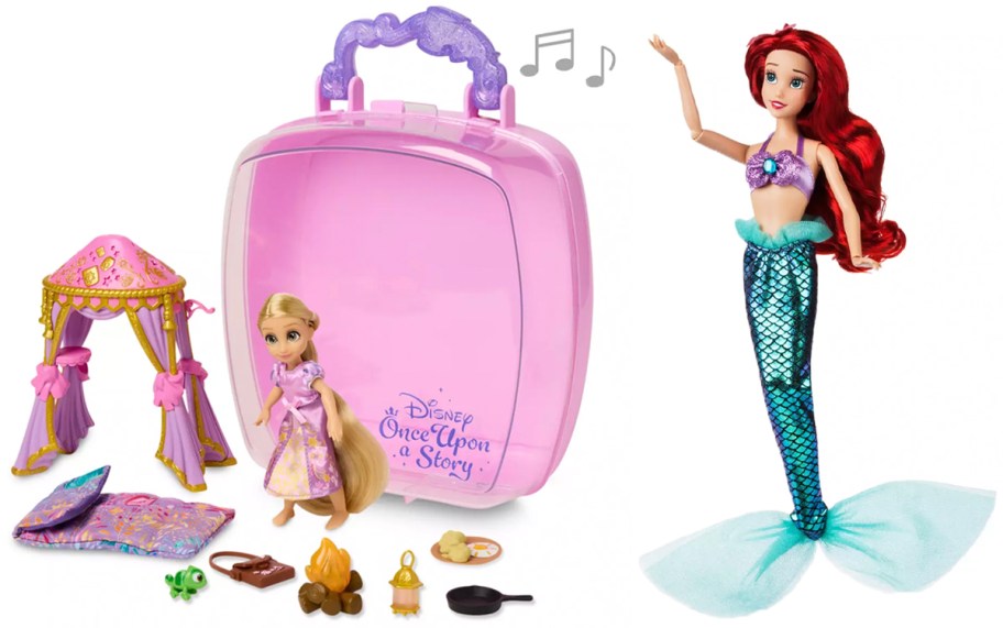rapunzel playset and ariel doll 