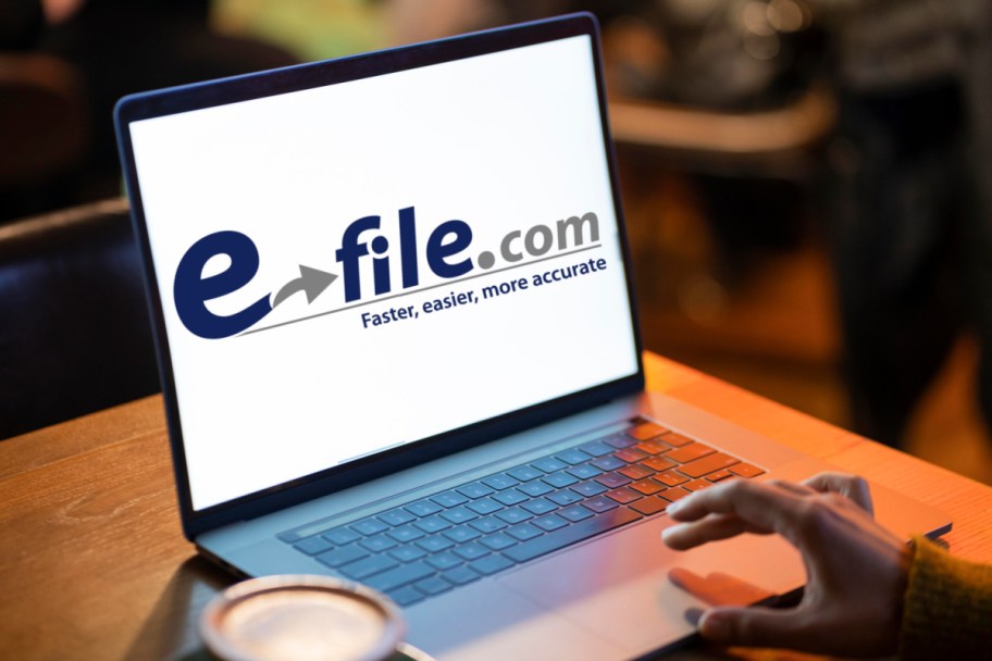 e-file logo on laptop screen