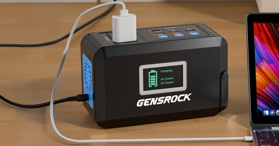 gensrock power station with computer plugged in