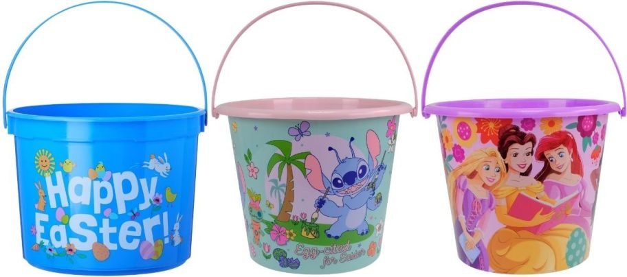 3 plastic character easter baskets