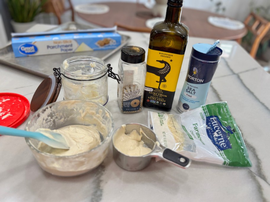 ingredients to bake sourdough crackers 