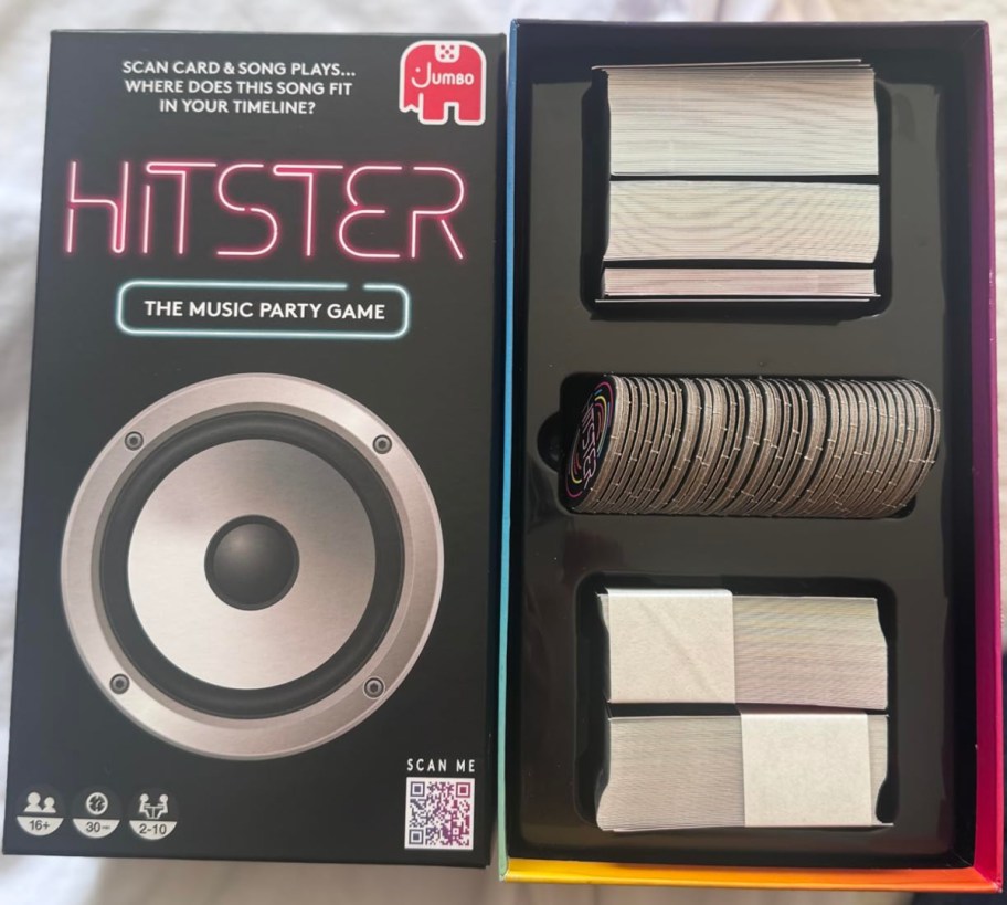 open box showing Hitster game