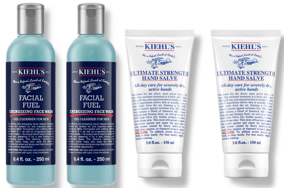 4 bottles of kiehls skincare products 