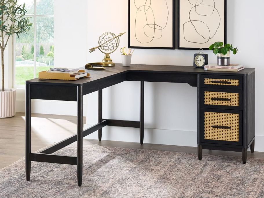 l-shaped desk in office