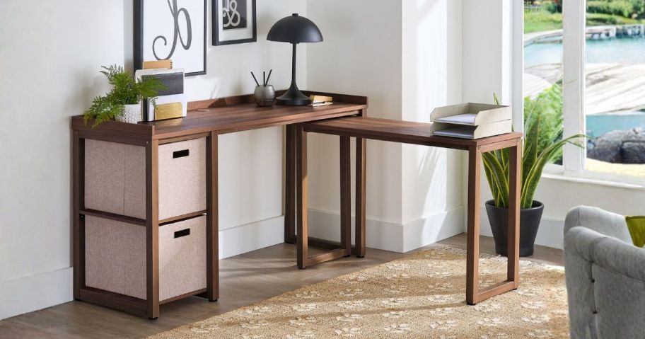 l-shaped desk in office