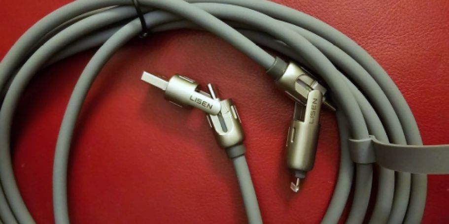 4-in-1 Charging Cable Only $7.99 on Amazon (Converts to USB-C, Lightning & More!)