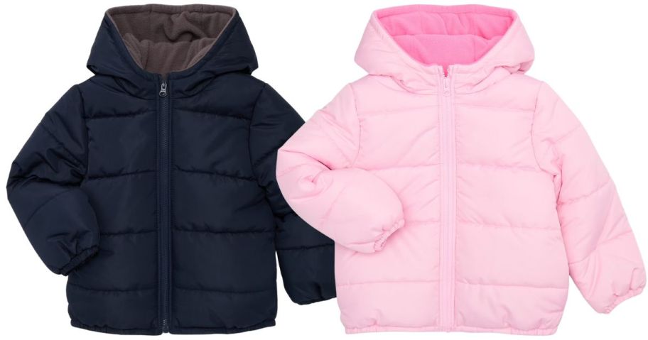 two London Fog Hooded Puffer Jackets