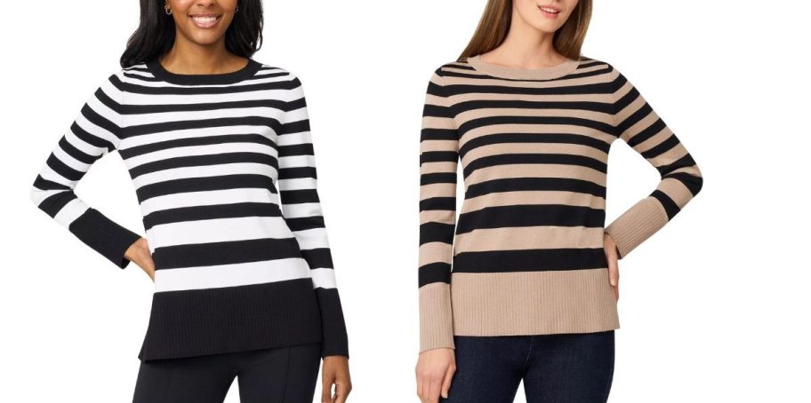 two different macys sweaters