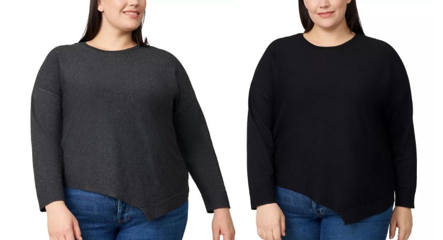 two different plus size sweaters