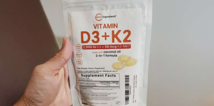 Vitamin D3 + K2 Softgels 300-Day Supply Just $17.88 Shipped on Amazon