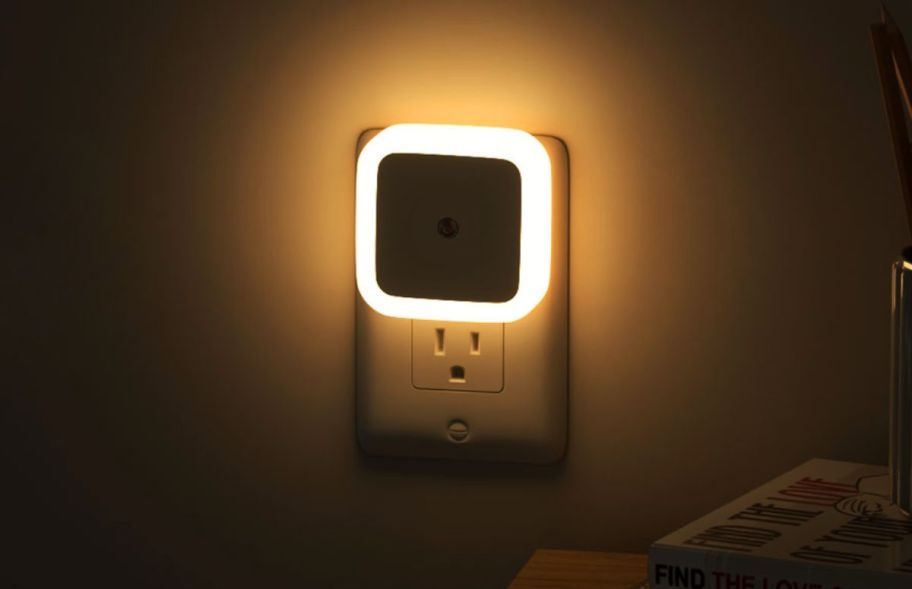 night light plugged into an electrical receptacle