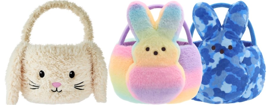 3 plush bunny easter baskets