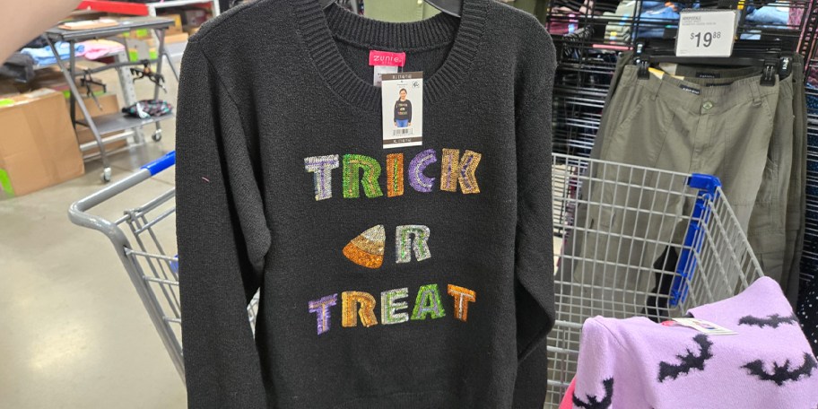 trick or treat black sweater