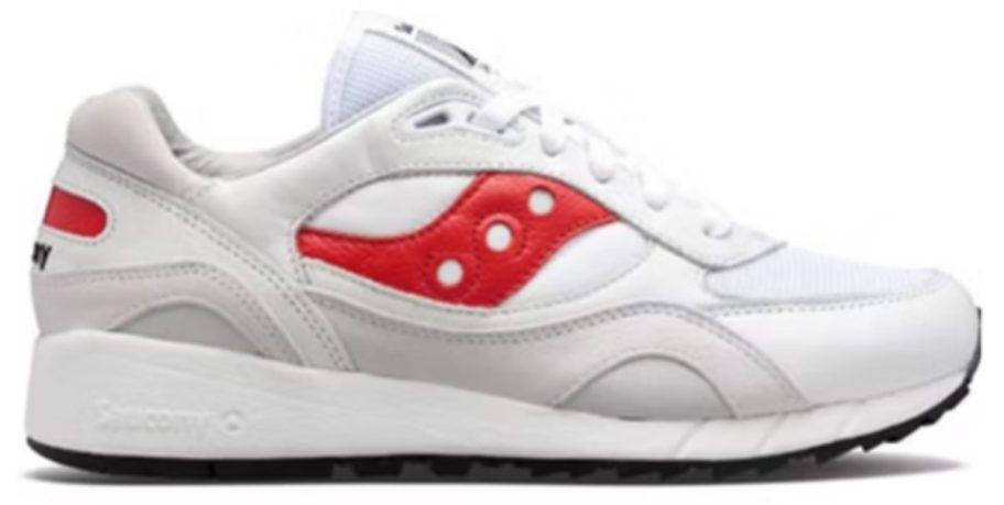 white and red Saucony Shadow 6000 Unisex Shoe