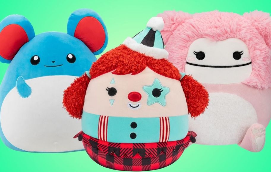 three squishmallow plush stock images