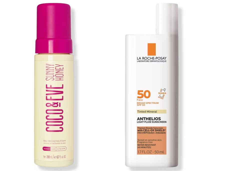 two coco & eve and la rache posay sun care products