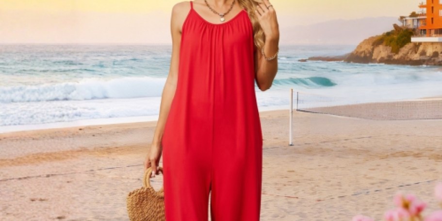 Trendy Wide Leg Sleeveless Romper Only $11.87 on Amazon (Reg. $20)