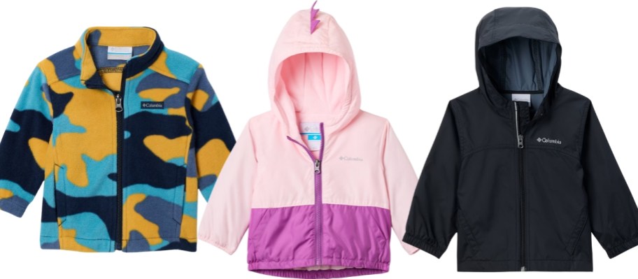 3 toddler jackets in different styles