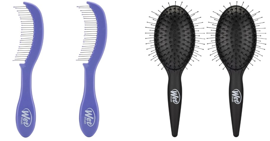 2 Wet Brush combs and 2 Wet Brush brushes