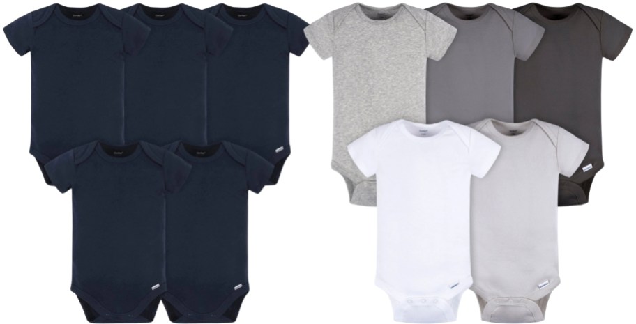 two 5 piece sets of onesies