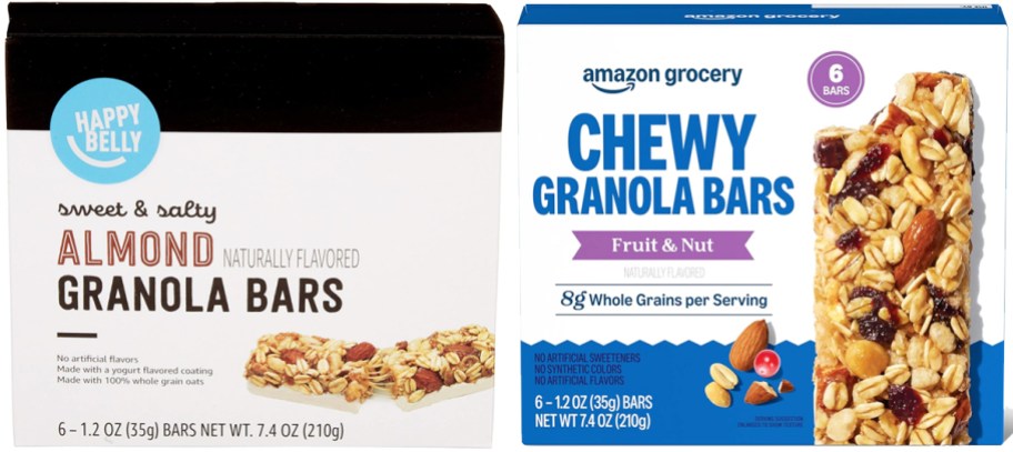two boxes of granola bars