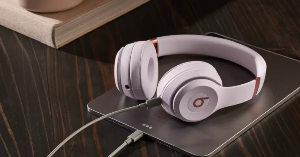 Pink and gold beats solo 4 wireless headphones