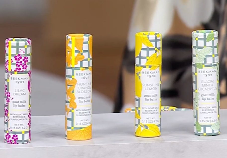 4 Beekman 1802 Lip Balms