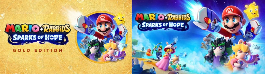 Two Rabbids Mario switch games side by side.