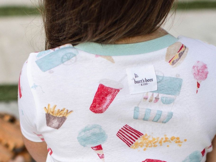 Burts bees baby design pj shown fron the back 