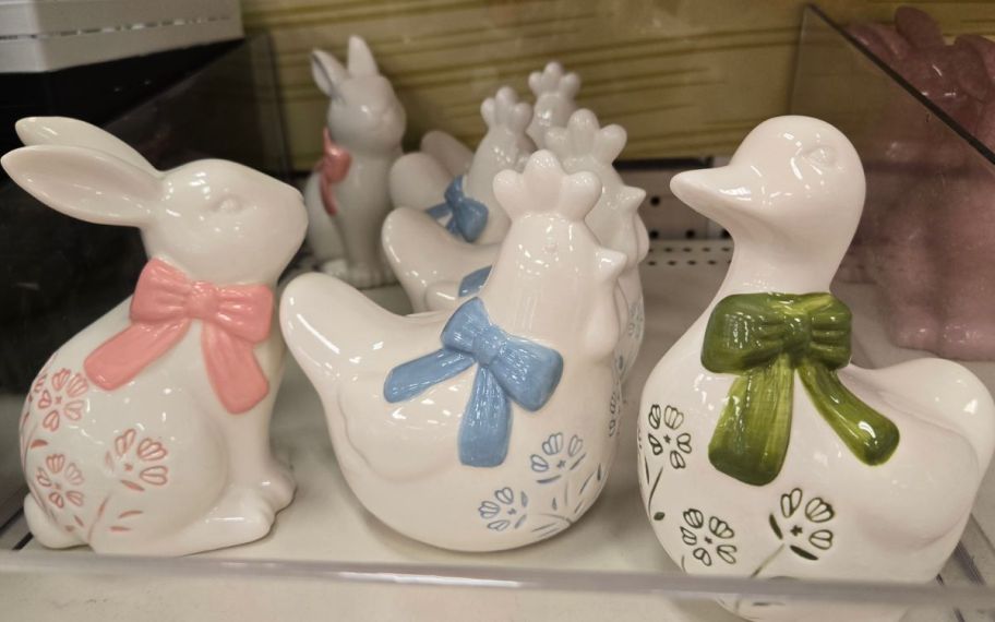 three different Ceramic Easter figures