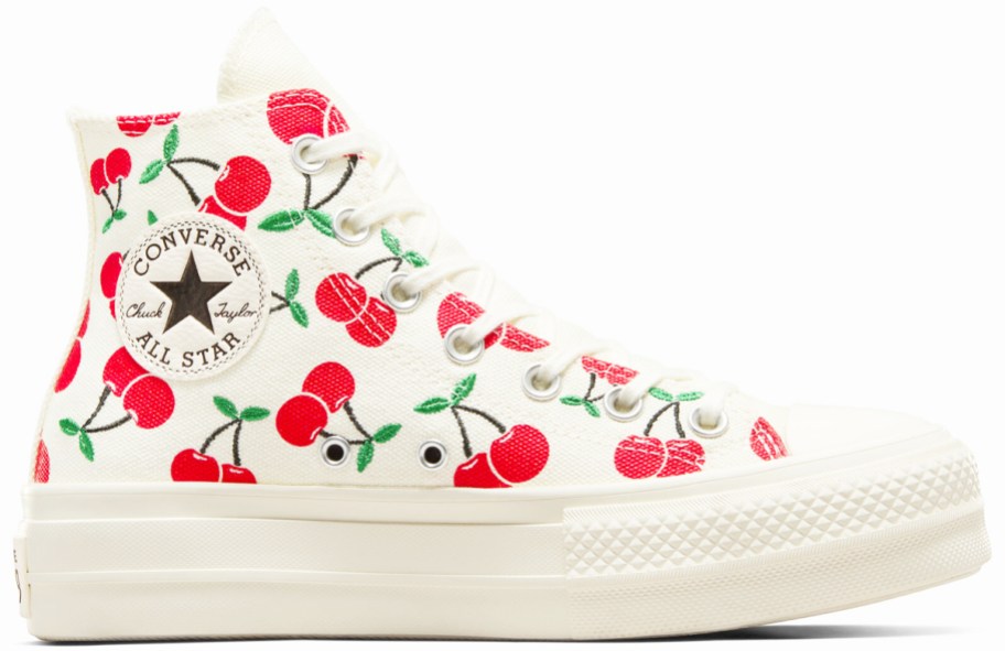 cherry print high top converse sneaker